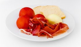 Jamón s rajčaty / Jamón con tomate - suroviny