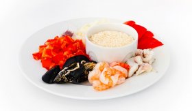 Paella s mořskými plody / Arroz con marisco - suroviny